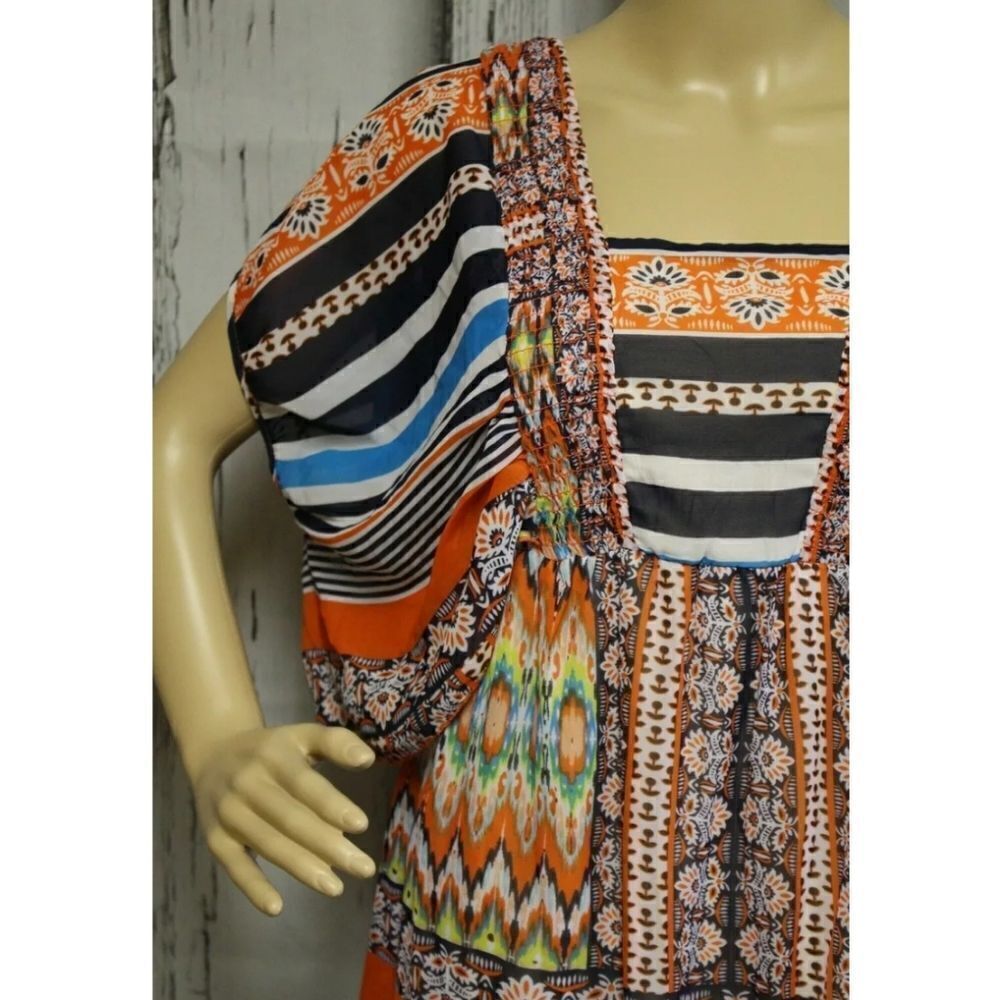 Vintage One World Women Size S Empire Waist Chiffon Summer dress - Picture 12 of 12